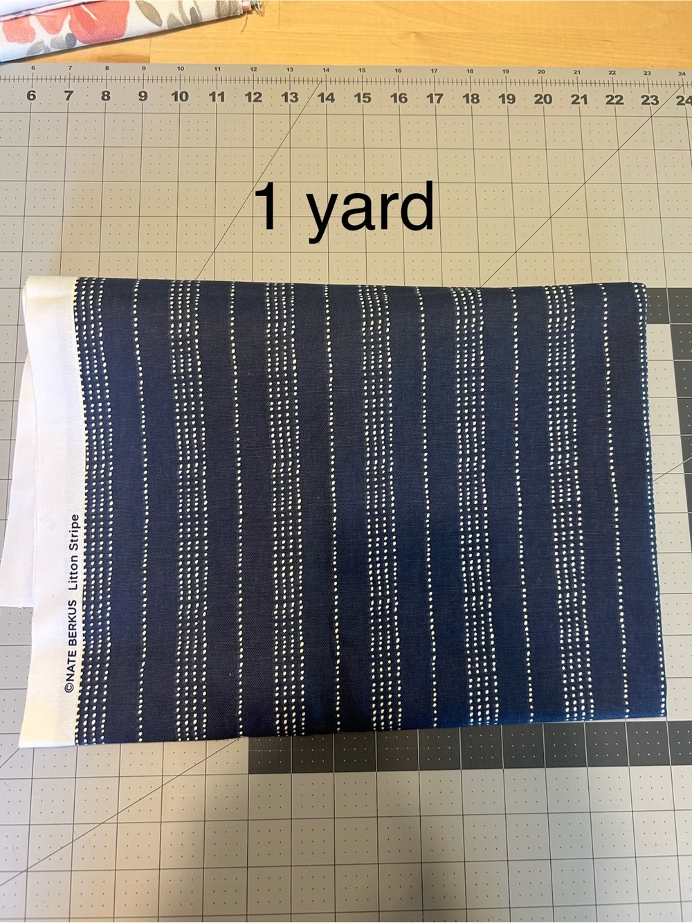 Nate Berkus Navy Stripe Upholstery Fabric